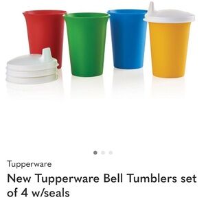 NEW!!!Tupperware Vibrant Bell Tumblers Set of 4 with Seals